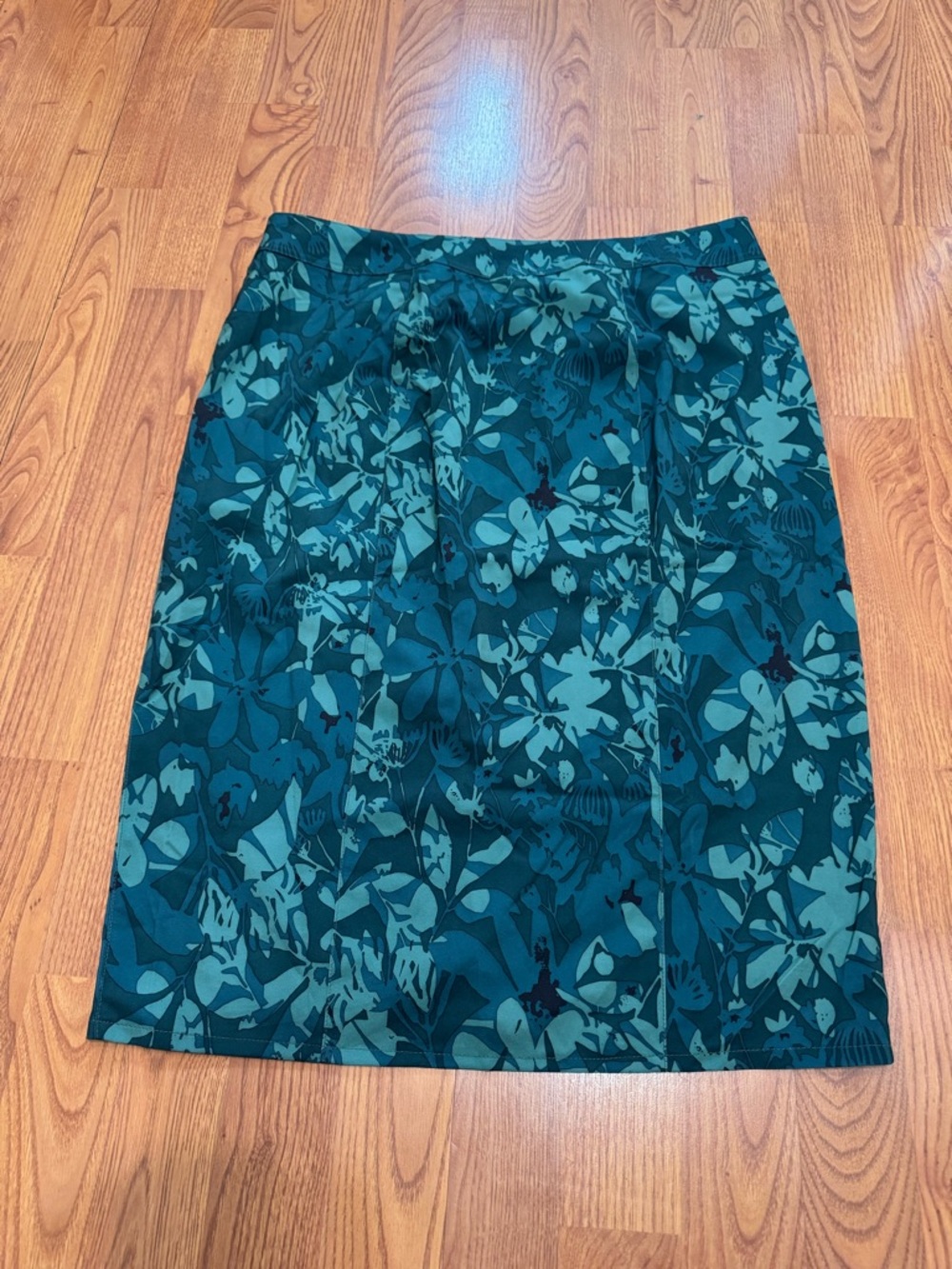 Rip Skirt Teal Floral Pencil Skirt - Picture 4 of 4